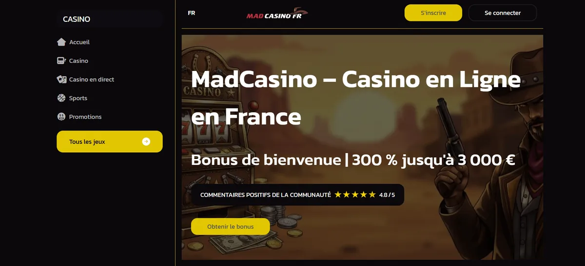 MadCasino page d'accueil casino PayPal fiable