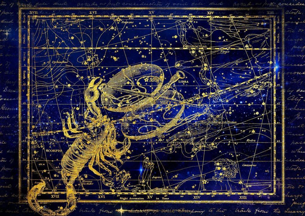 Carte signe solaire, lunaire et ascendant du scorpion 